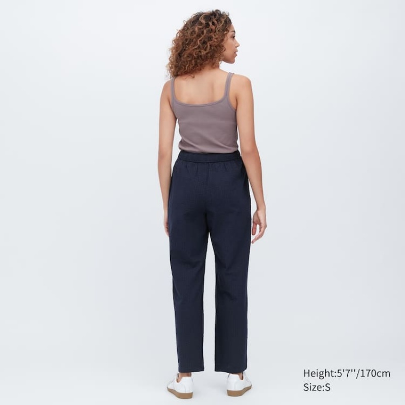 Uniqlo Seersucker Easy Women's Loungewear Dark Grey | FJPSYG305