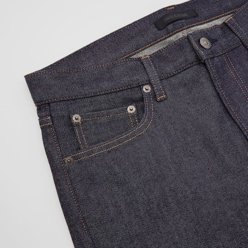 Uniqlo Selvedge Stretch Slim Fit (2020 Season) Men's Jeans Navy | YDSIQG865