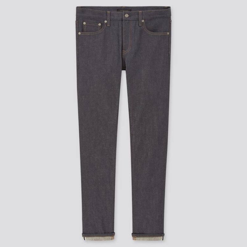 Uniqlo Selvedge Stretch Slim Fit (2020 Season) Men\'s Jeans Navy | YDSIQG865