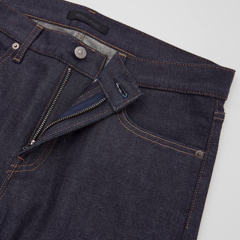 Uniqlo Selvedge Stretch Slim Fit (2021 Season) Men's Jeans Navy | JZQYNW507