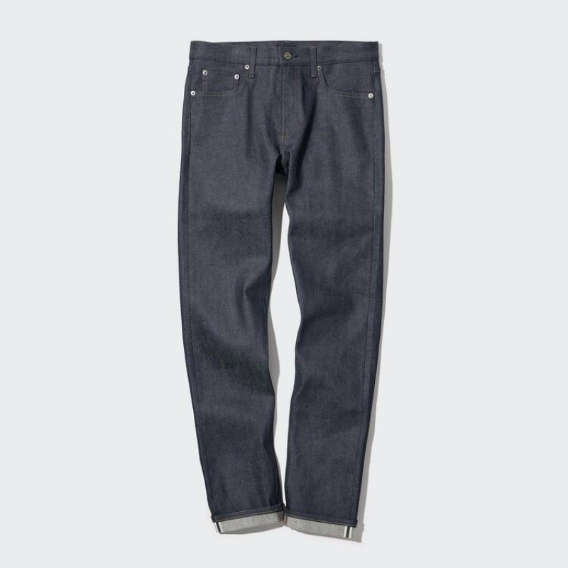 Uniqlo Selvedge Stretch Slim Fit Men's Jeans Navy | YPALRM487