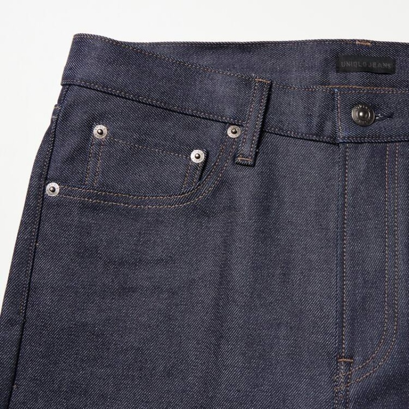 Uniqlo Selvedge Stretch Slim Fit Men's Jeans Navy | YPALRM487