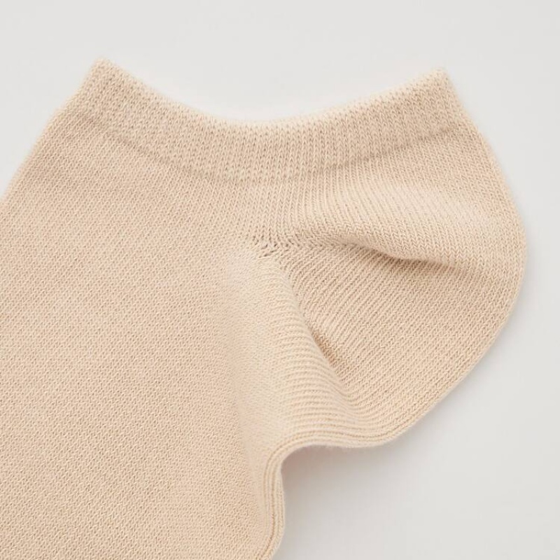 Uniqlo Short (Three Pairs) Women's Socks Yellow / Beige / Grey | XORGFB749