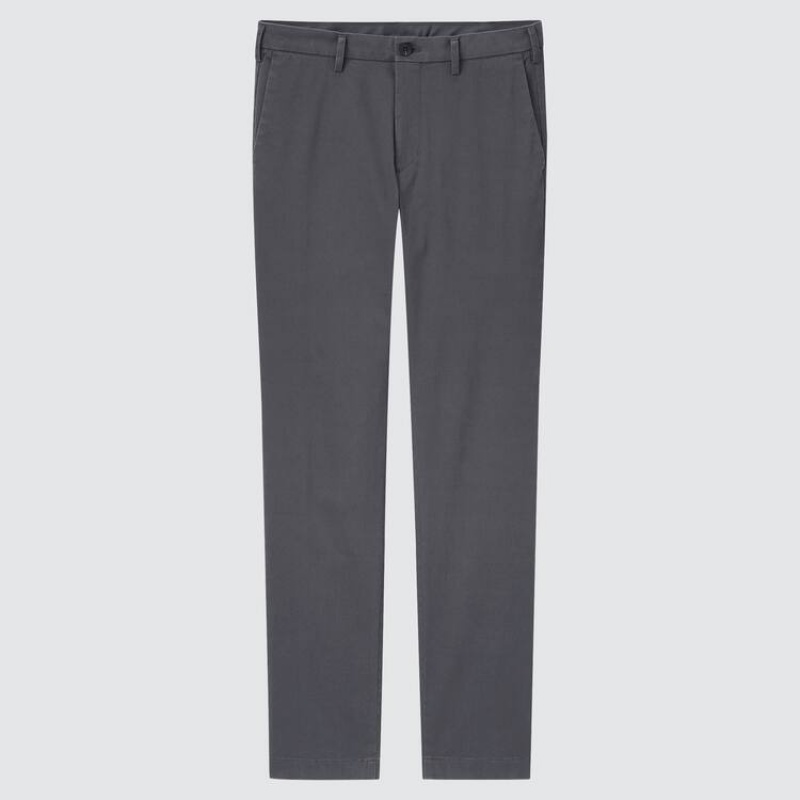 Uniqlo Slim Fit Chinos Men\'s Trousers Grey | JIBDTP639