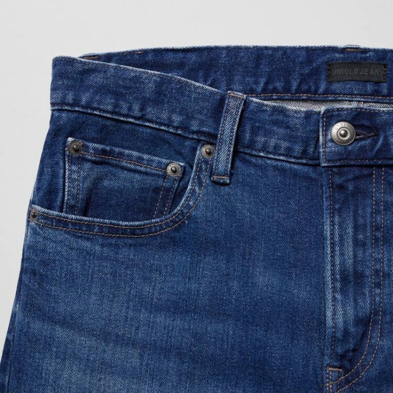 Uniqlo Slim Fit Men's Jeans Blue | XVIEHQ018