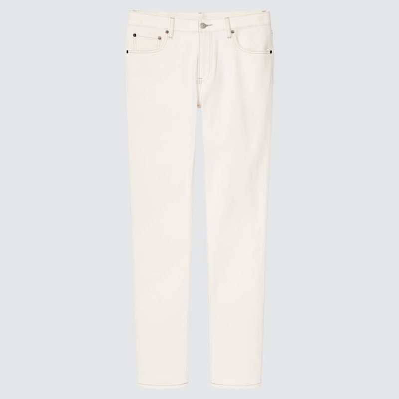 Uniqlo Slim Fit Men's Jeans White | BKIPZY364