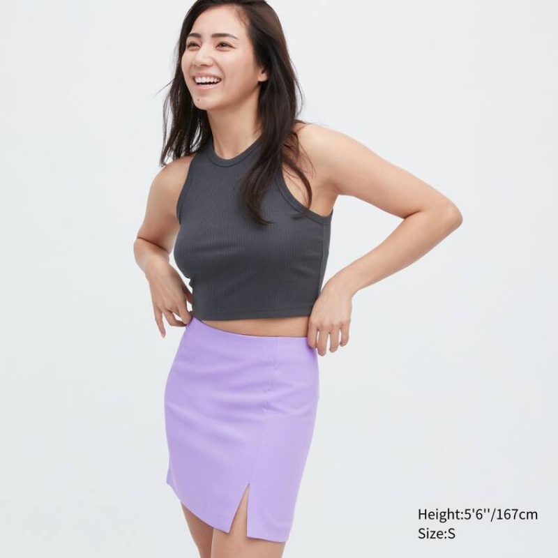 Uniqlo Slit Mini Women\'s Skirts Purple | ODLEQJ051