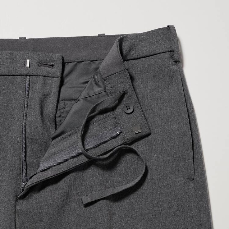 Uniqlo Smart Ankle Length (Long) Men's Trousers Grey | LJXTYR935