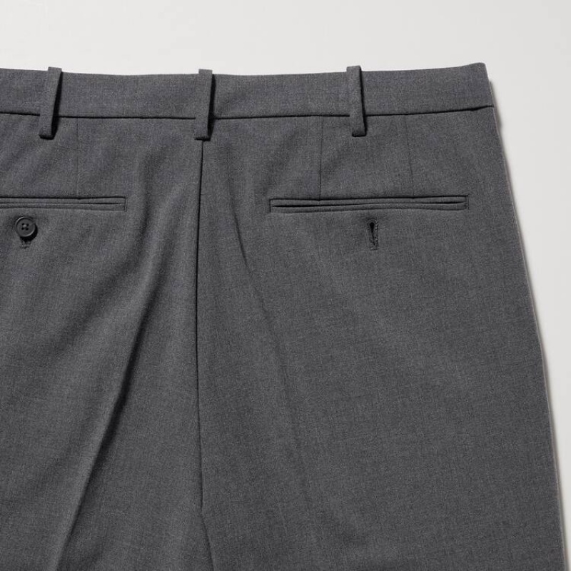 Uniqlo Smart Ankle Length (Long) Men's Trousers Grey | LJXTYR935