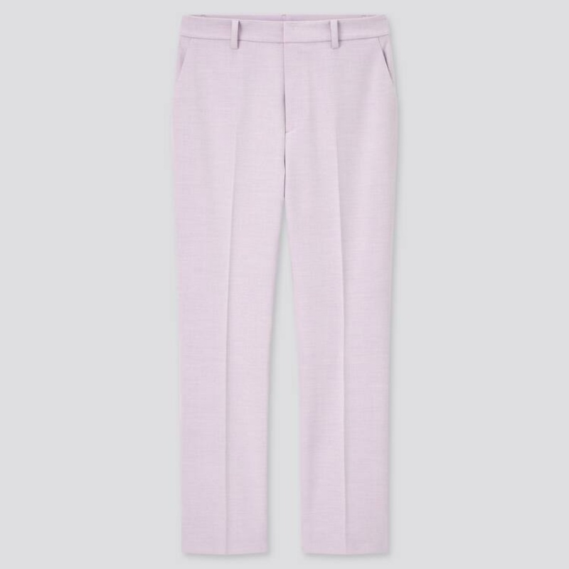 Uniqlo Smart Comfort Ankle Length (2021 Season) Women\'s Trousers Light Purple | UWVZIP745