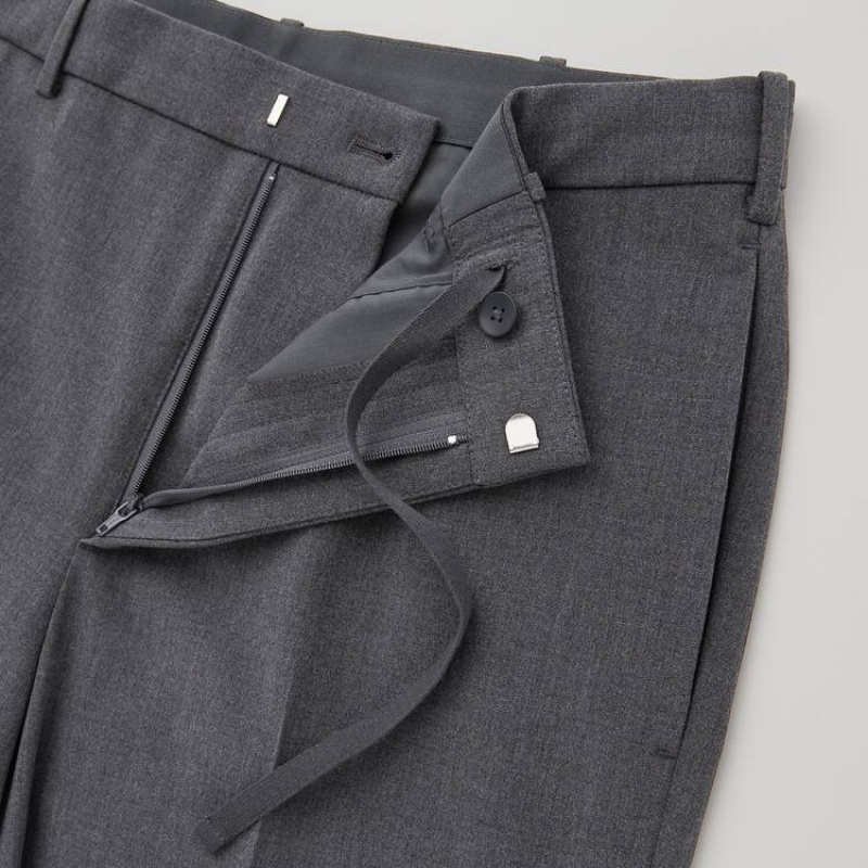 Uniqlo Smart Comfort Ankle Length (2021 Season) Men's Trousers Grey | KAHZNE374