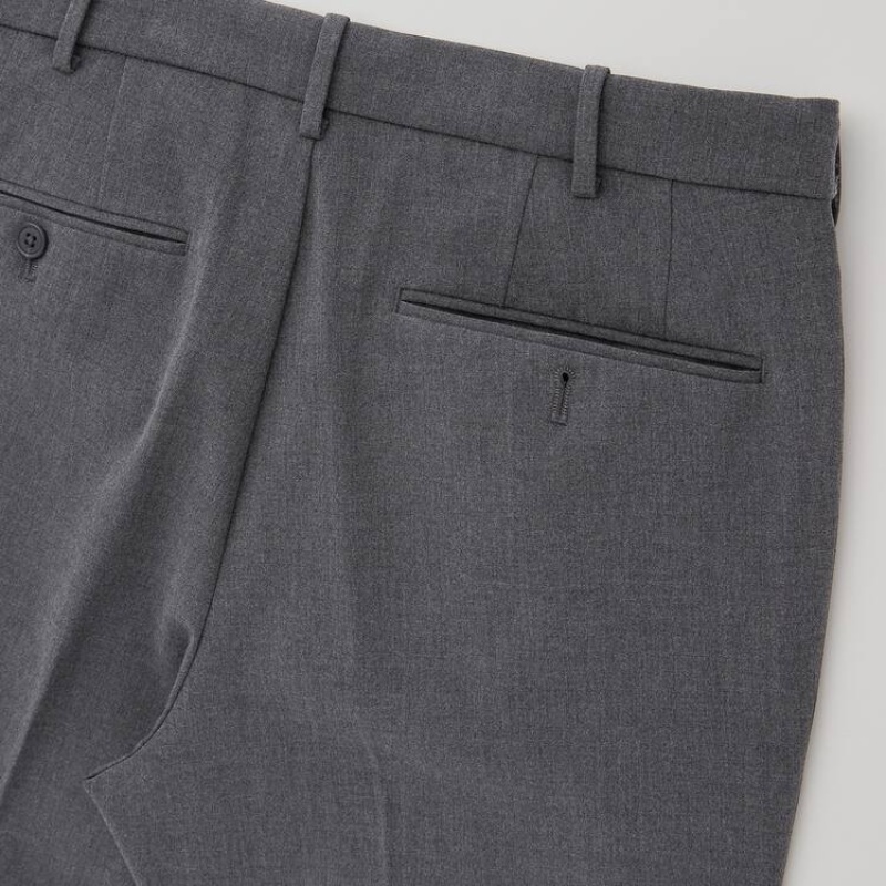 Uniqlo Smart Comfort Ankle Length (2021 Season) Men's Trousers Grey | KAHZNE374