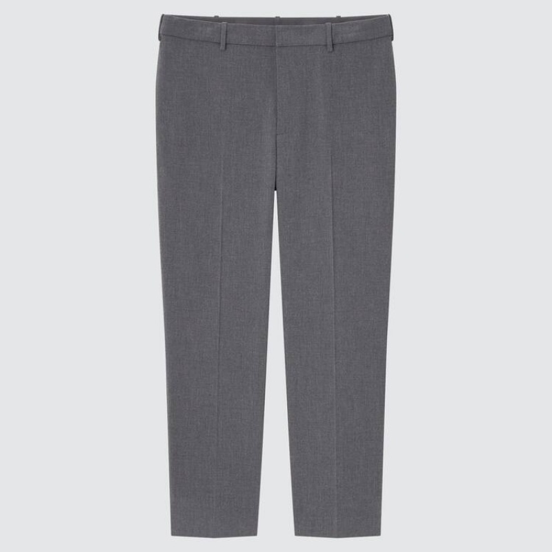 Uniqlo Smart Comfort Ankle Length (2021 Season) Men\'s Trousers Grey | KAHZNE374