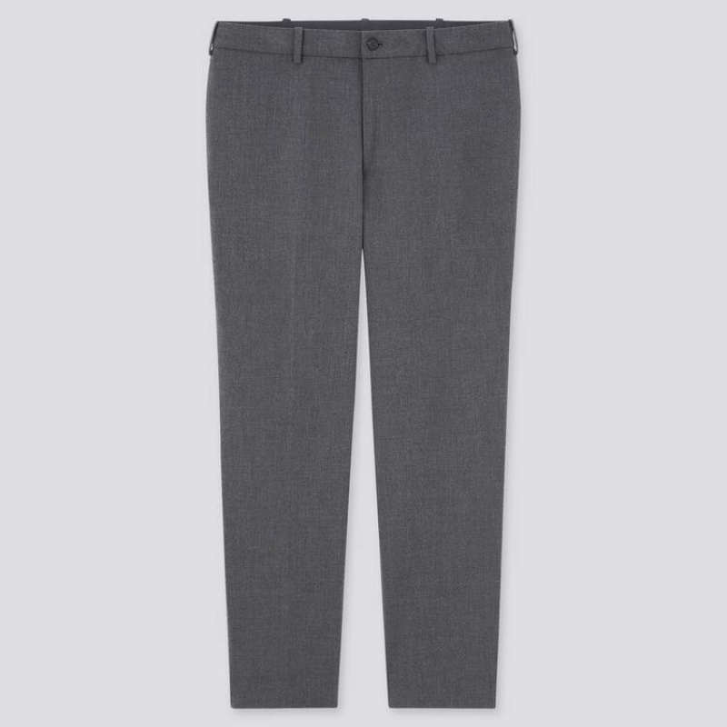 Uniqlo Smart Comfort Ankle Length (Long) (2021 Season) Men\'s Trousers Grey | RZNCSH508