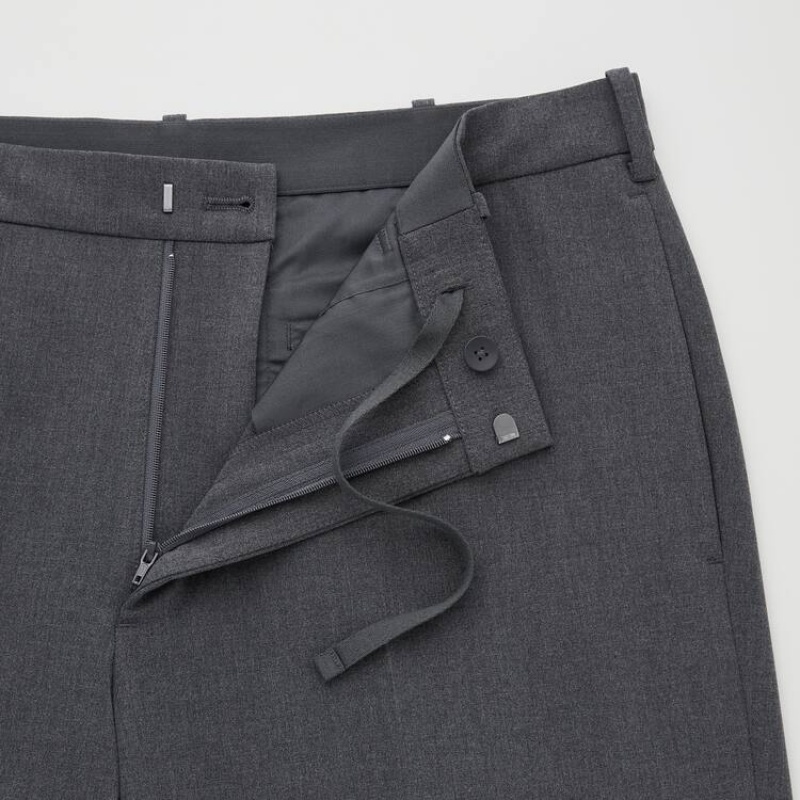 Uniqlo Smart Comfort Ankle Length (Long) Men's Trousers Grey | WVFIDX251