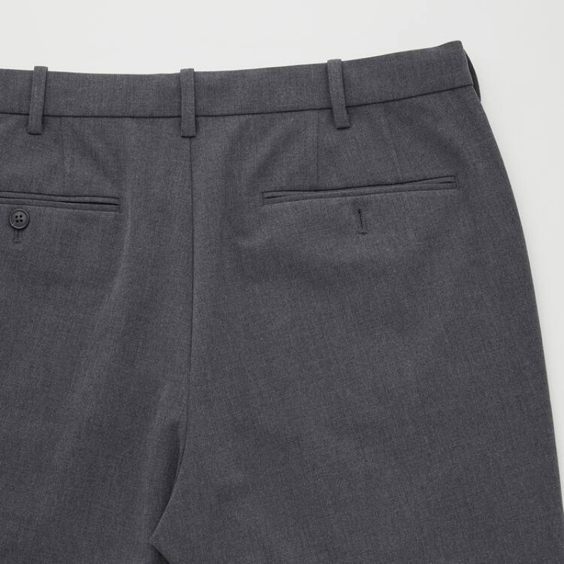 Uniqlo Smart Comfort Ankle Length (Long) Men's Trousers Grey | WVFIDX251