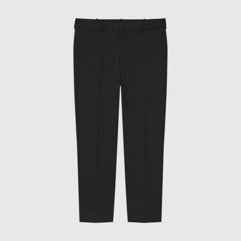 Uniqlo Smart Comfort Ankle Length Men\'s Trousers Black | NXJLRY326