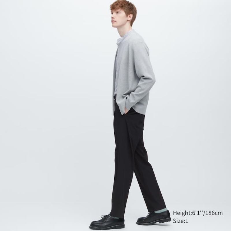 Uniqlo Smart Wool-like Ankle Length (Long) Men's Trousers Grey | AJVOLH985