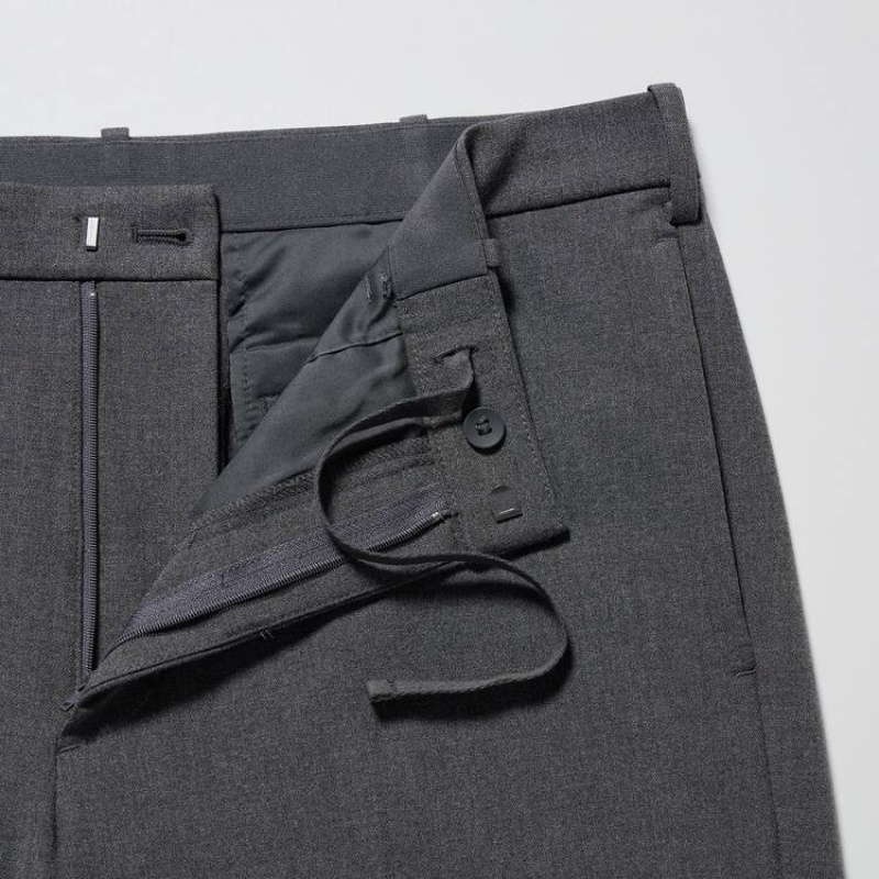 Uniqlo Smart Wool-like Ankle Length (Long) Men's Trousers Grey | AJVOLH985