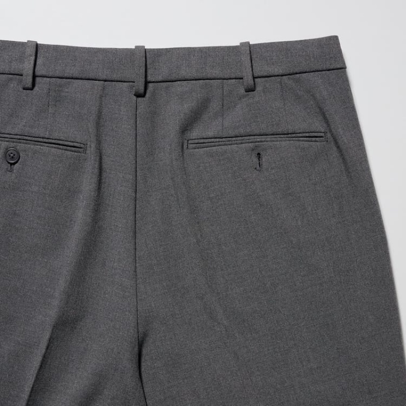 Uniqlo Smart Wool-like Ankle Length (Long) Men's Trousers Grey | AJVOLH985