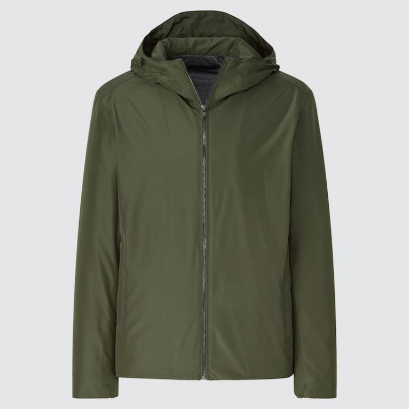 Uniqlo Smooth Jersey Lined Men\'s Parka Dark Green | DGJEML721