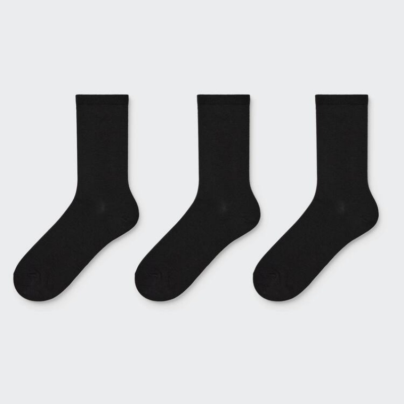 Uniqlo Socks (Three Pairs) Women\'s Socks Black | AEQDUV084