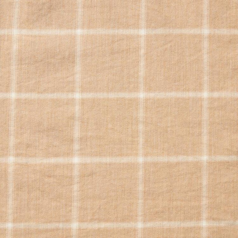 Uniqlo Soft Brushed Checked Long Sleeved Women's Shirts Beige | JPBWXI183