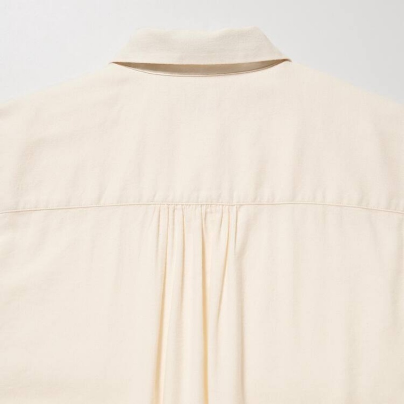 Uniqlo Soft Brushed Long Sleeved Women's Shirts White | LAYHIV187