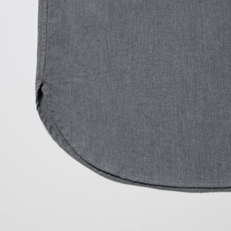 Uniqlo Soft Brushed Long Sleeved Women's Shirts Grey | VDMGLY730