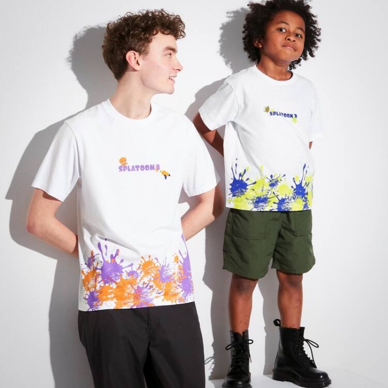 Uniqlo Splatoon 3 Ut Graphic Kids' T Shirts White | NWPRJC952