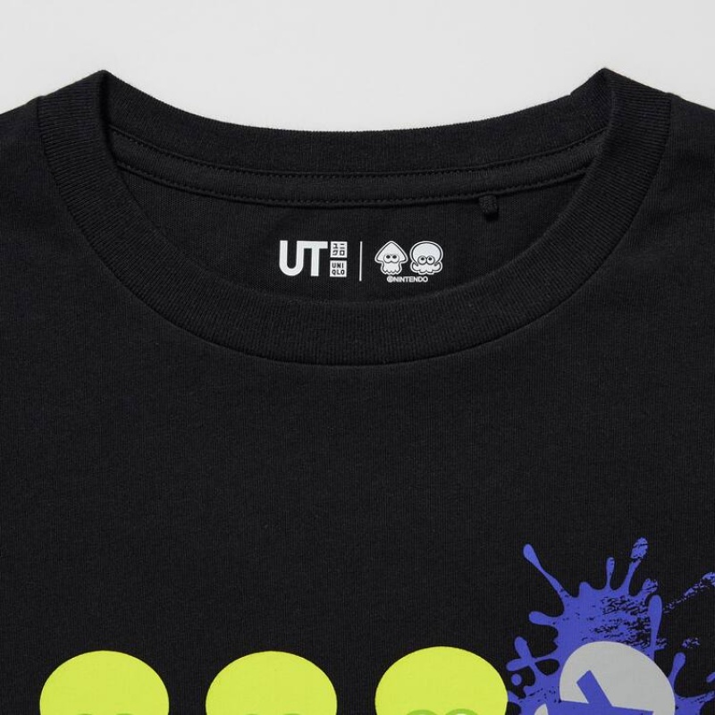 Uniqlo Splatoon 3 Ut Graphic Kids' T Shirts Black | VRLWDU847