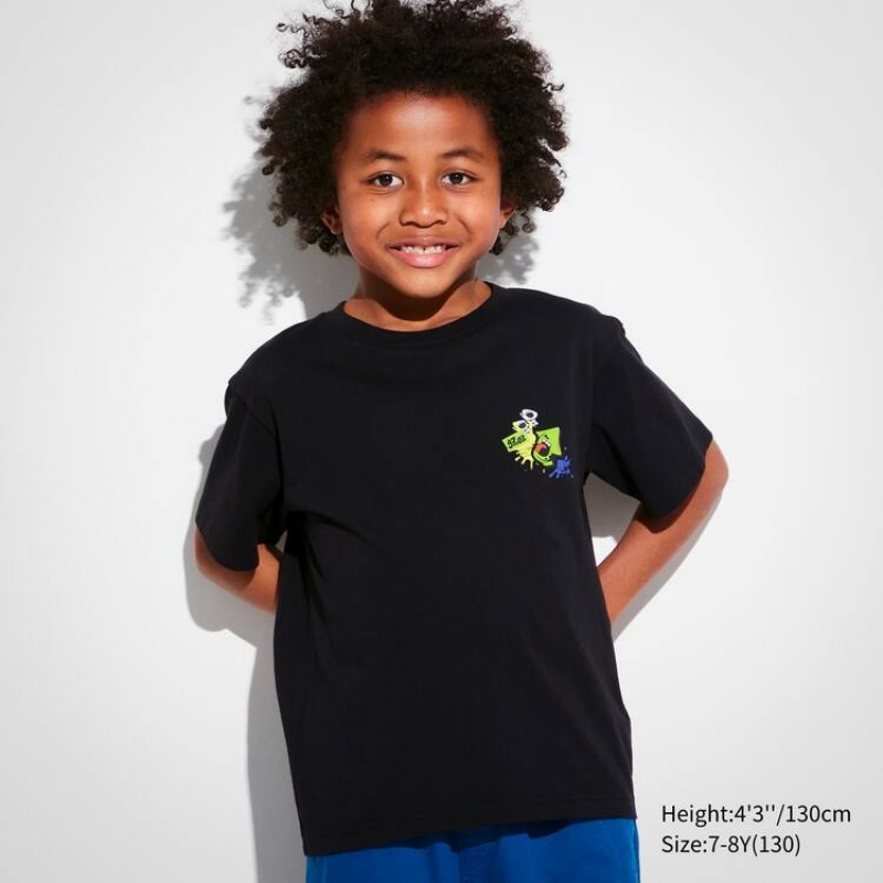 Uniqlo Splatoon 3 Ut Graphic Kids' T Shirts Black | SFERGZ031