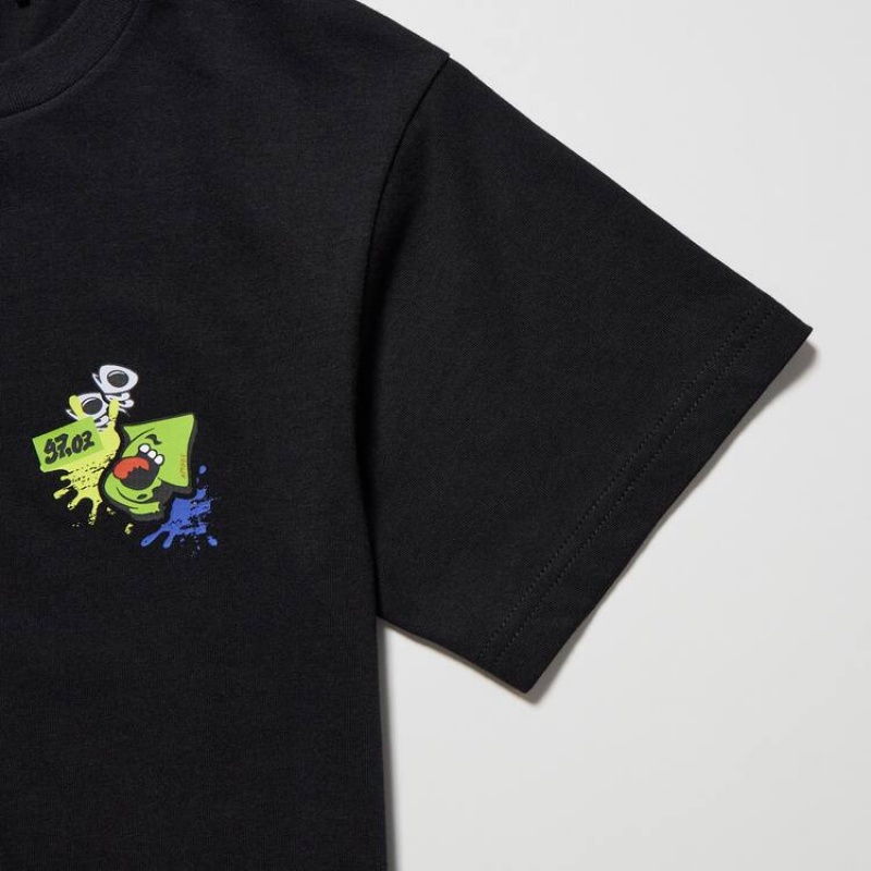 Uniqlo Splatoon 3 Ut Graphic Kids' T Shirts Black | SFERGZ031