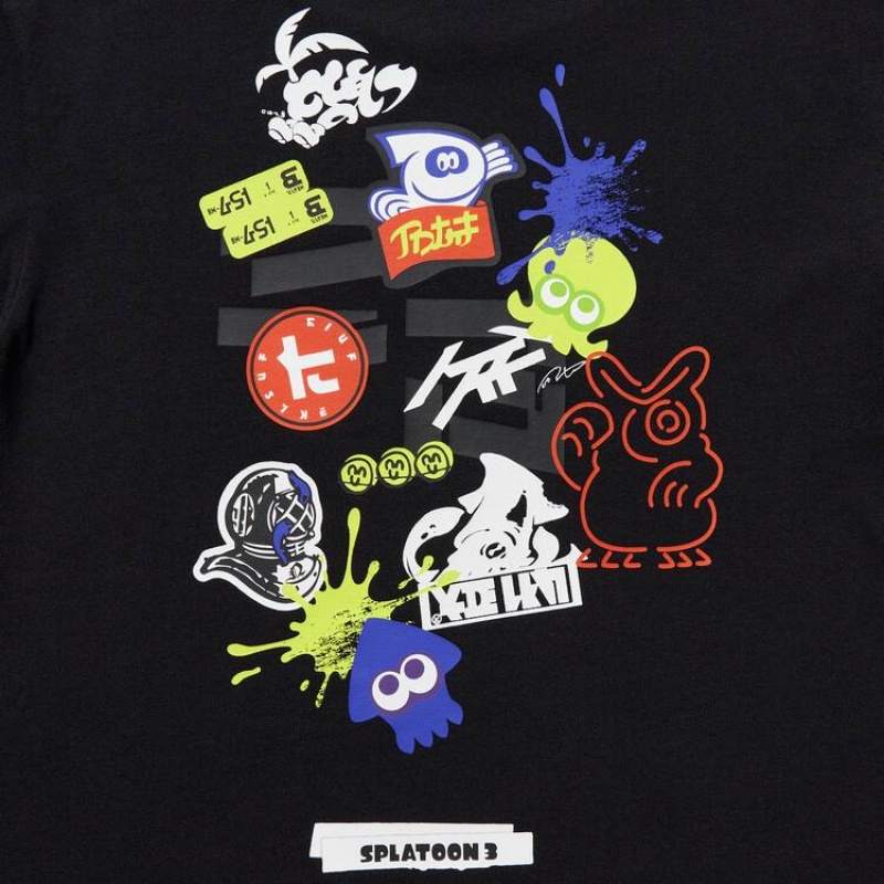 Uniqlo Splatoon 3 Ut Graphic Kids' T Shirts Black | SFERGZ031