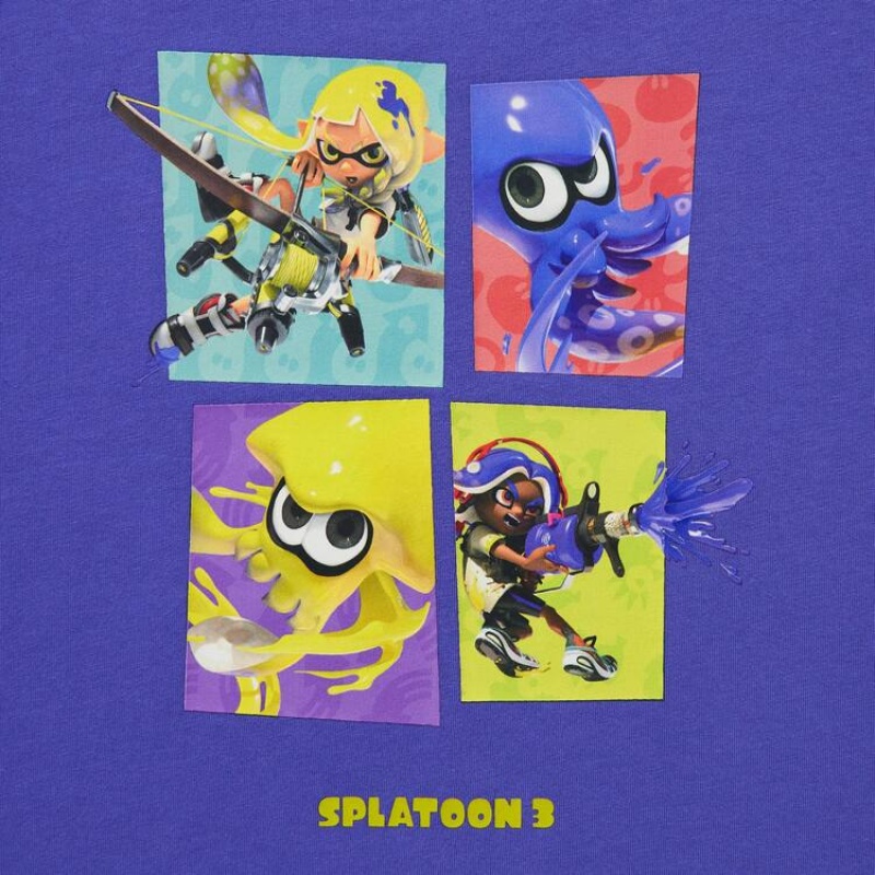 Uniqlo Splatoon 3 Ut Graphic Kids' T Shirts Blue | YUDFCO940