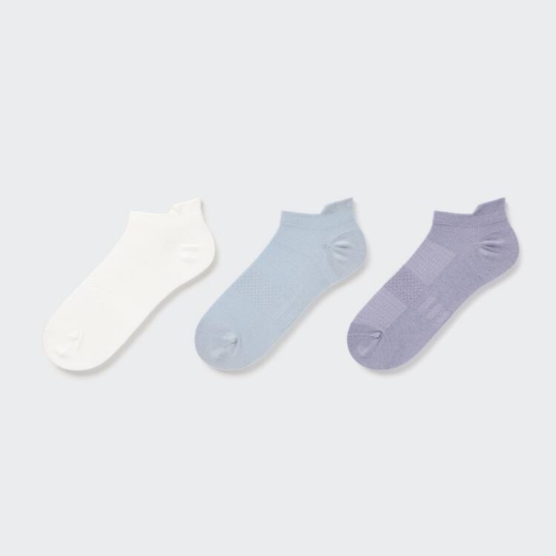 Uniqlo Sports Short (Three Pairs) Women\'s Socks White / Grey / Purple | HSZDCP384