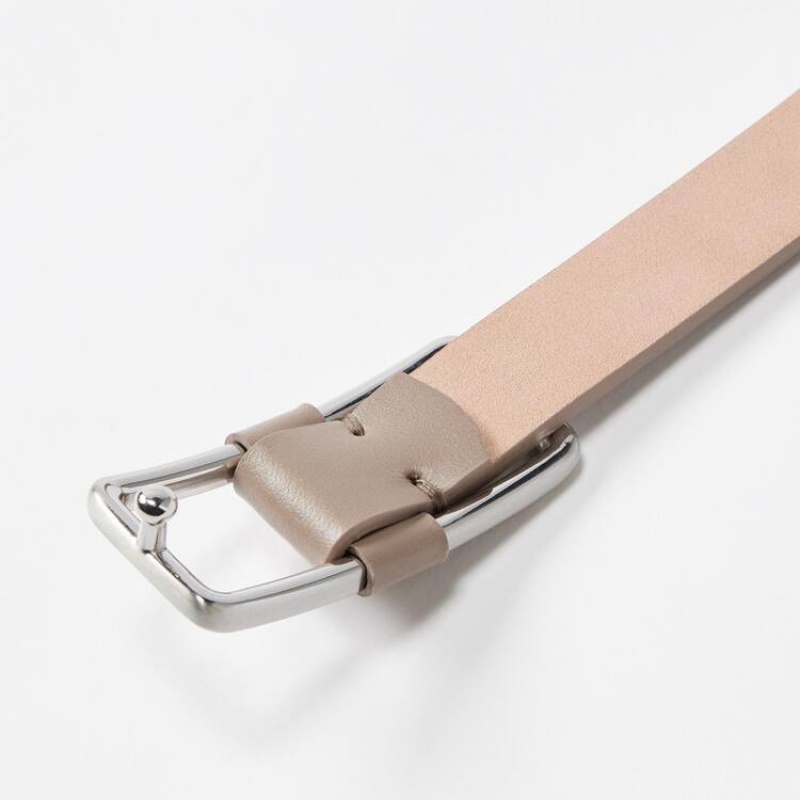 Uniqlo Square Buckle Women's Belts Beige | TNIUWG968