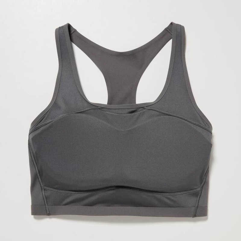 Uniqlo Square Neck Active Wireless Women's Bras Grey | GQXRLM590