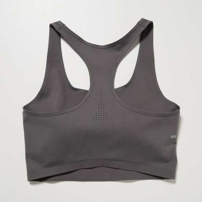 Uniqlo Square Neck Active Wireless Women's Bras Grey | GQXRLM590