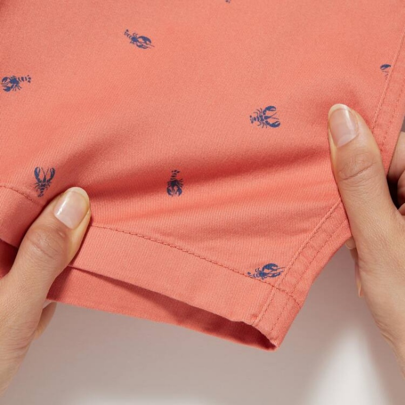 Uniqlo Stretch Printed Easy Kids' Shorts Orange | DGTQLO382