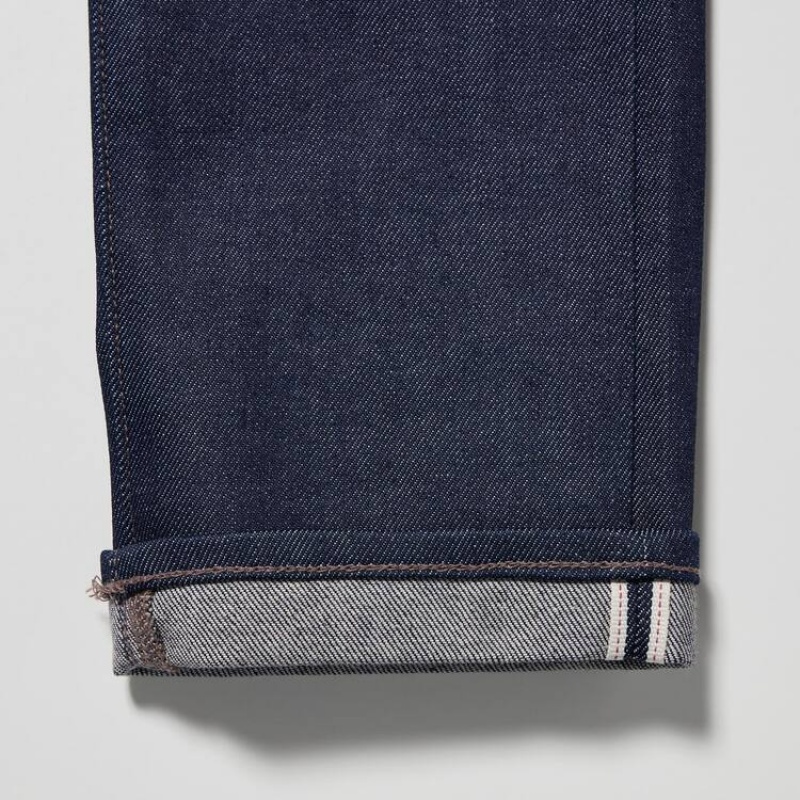 Uniqlo Stretch Selvedge Slim Fit Men's Jeans Navy | CLITAQ975