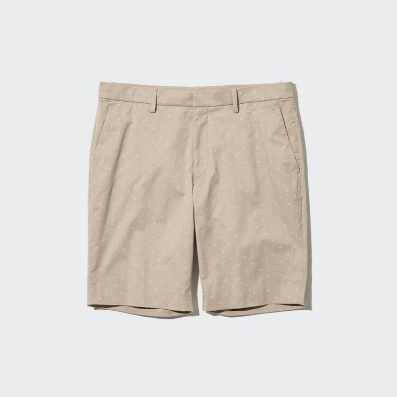 Uniqlo Stretch Slim Fit Men's Shorts Beige | UOYDSR234