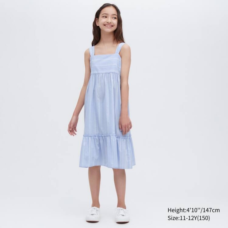 Uniqlo Striped Camisole Kids' Dress Blue | LBMHSQ417