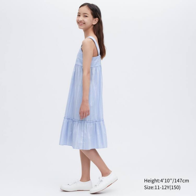 Uniqlo Striped Camisole Kids' Dress Blue | LBMHSQ417