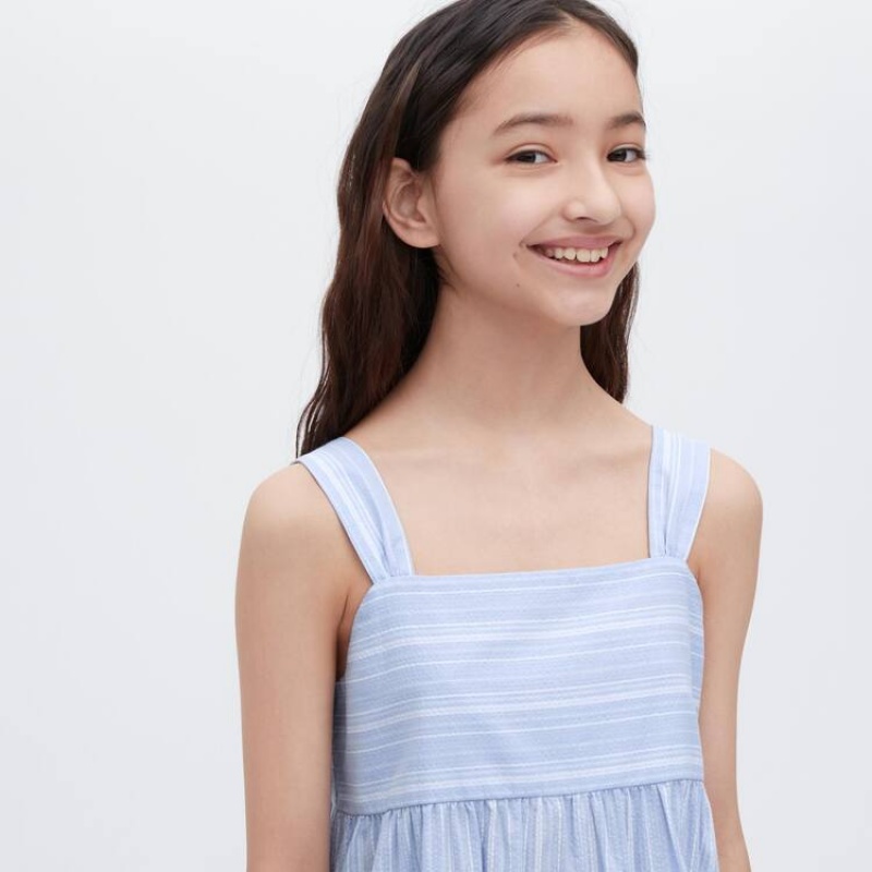 Uniqlo Striped Camisole Kids' Dress Blue | LBMHSQ417