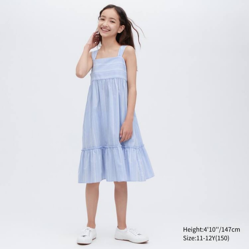 Uniqlo Striped Camisole Kids\' Dress Blue | LBMHSQ417