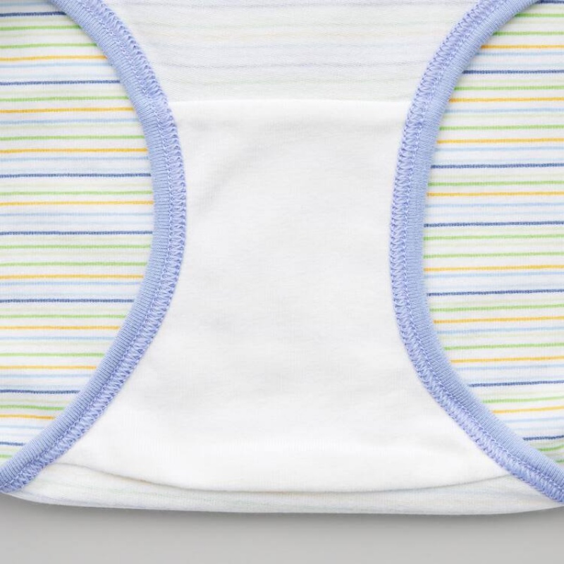 Uniqlo Striped Hiphugger (Three Pairs) Kids' Underwear Blue / Green | JEPVTC468