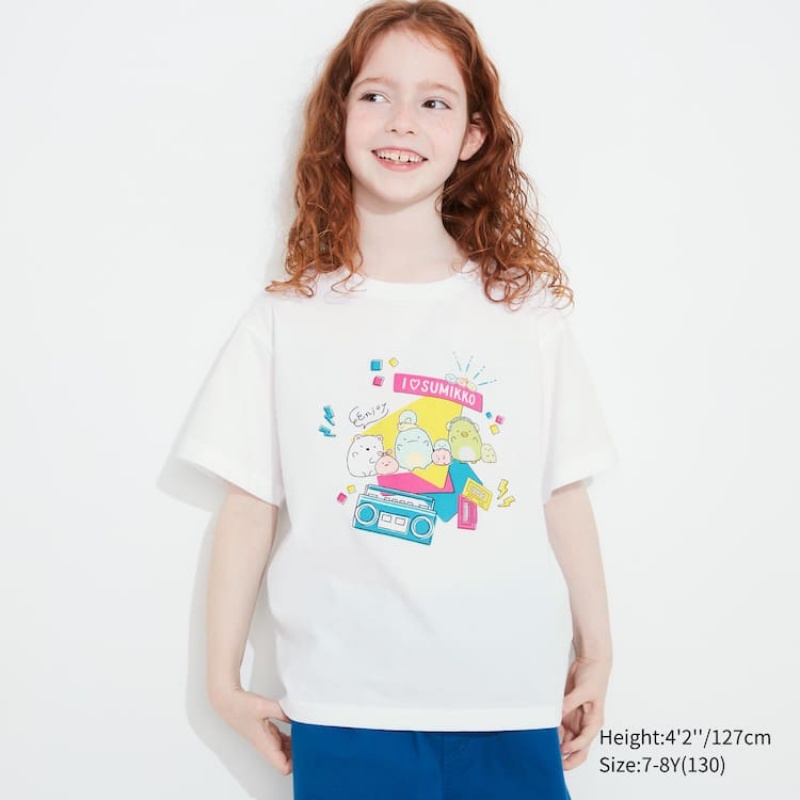 Uniqlo Sumikkogurashi Ut Graphic Kids' T Shirts White | SRYBHQ843