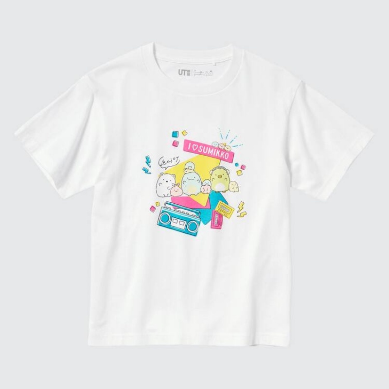 Uniqlo Sumikkogurashi Ut Graphic Kids' T Shirts White | SRYBHQ843