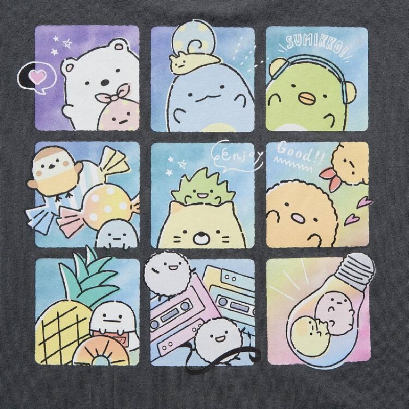 Uniqlo Sumikkogurashi Ut Graphic Kids' T Shirts Dark Grey | ISOQDE697